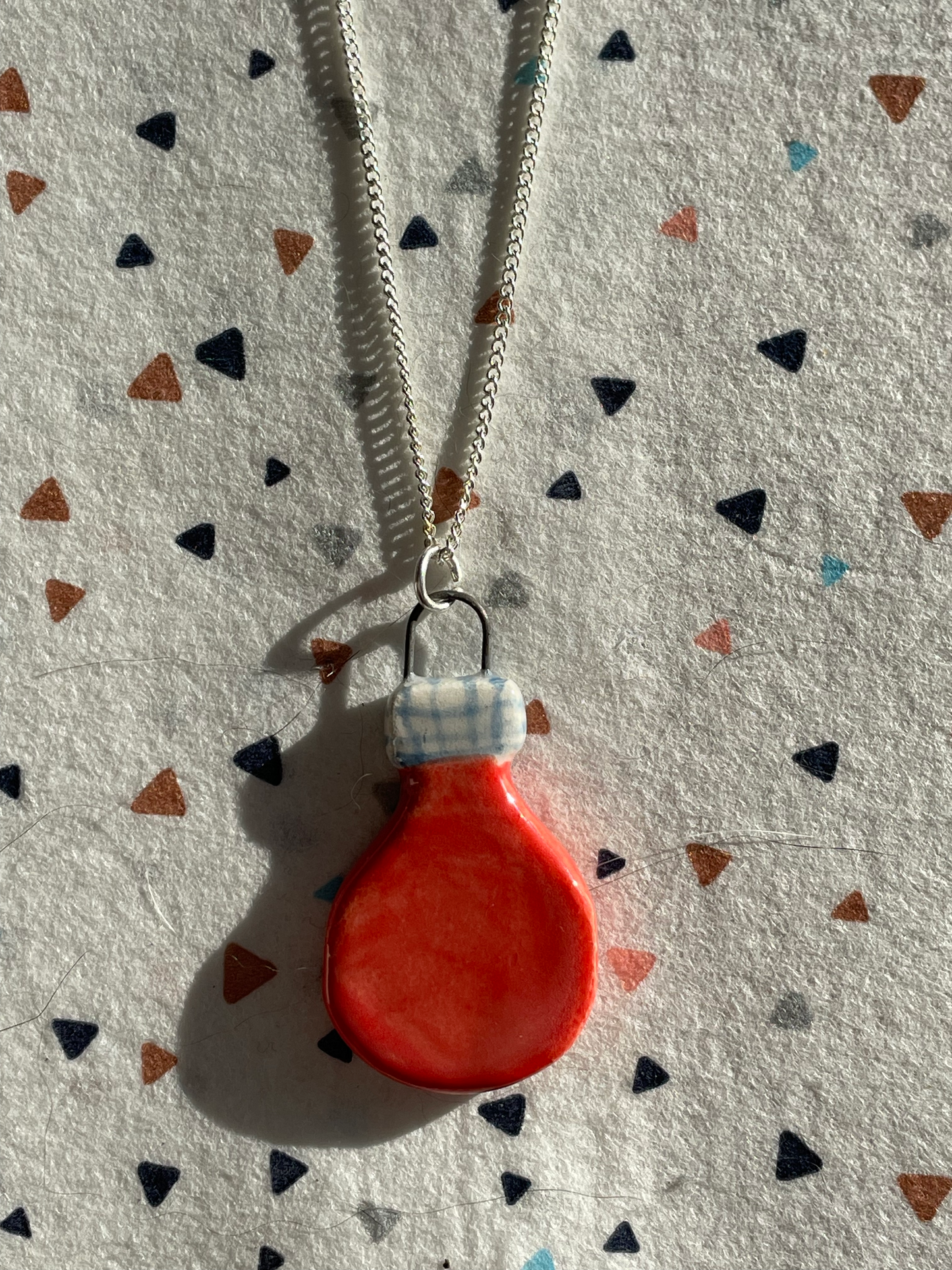 Handmade Strawberry Jam Jar Ceramic Charm Necklace