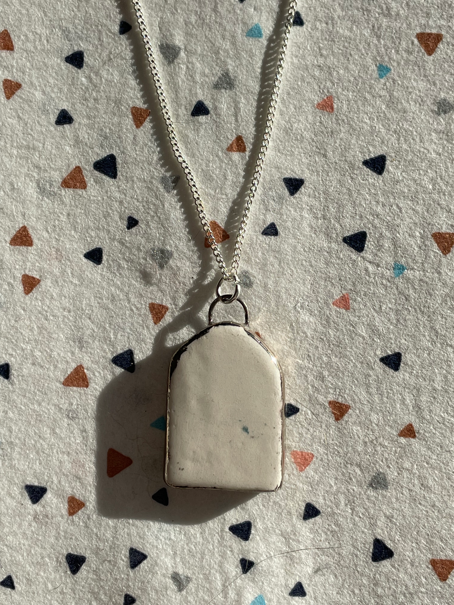 Seconds - Handmade Green & Blue Leaves Ceramic Charm Necklace