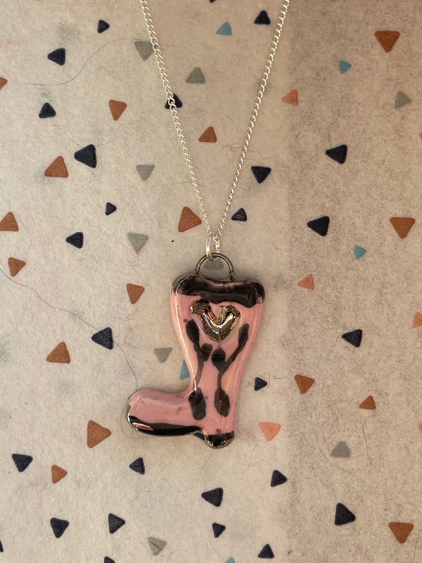 Seconds - Handmade Pink Cowboy Boot Charm Necklace