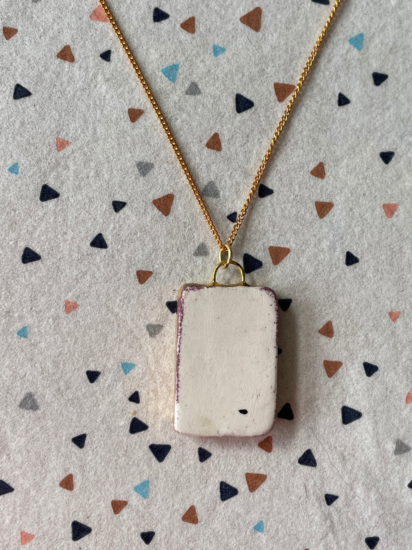 Seconds - Handmade Ceramic Charm with hand painted Poppy Design Necklace