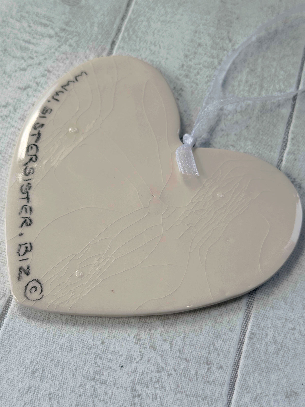 Cocker Spaniel Black Hand Painted Ceramic Heart Super Seconds