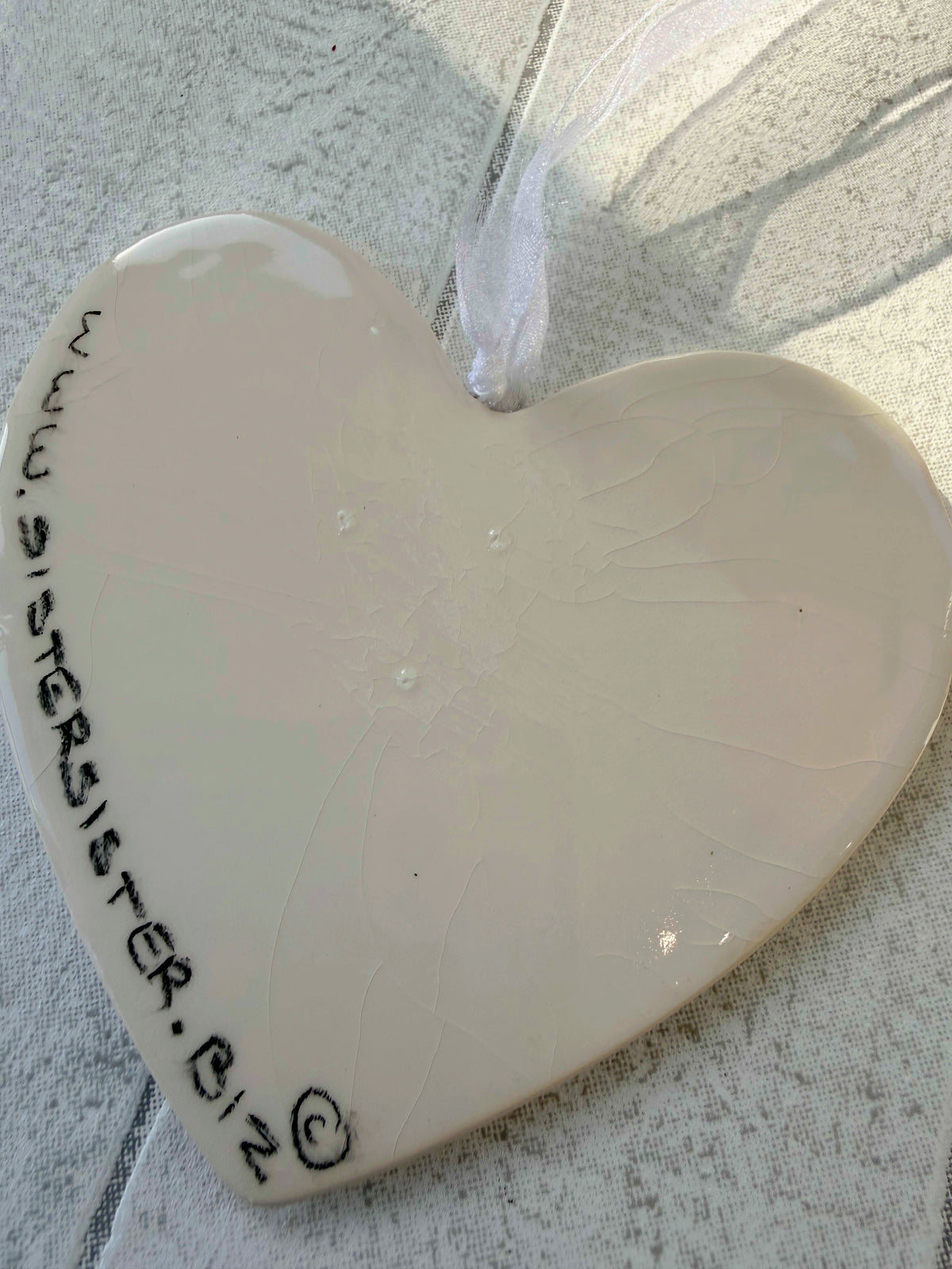 Dachshund Black and Tan Hand Painted Ceramic Heart Super Seconds