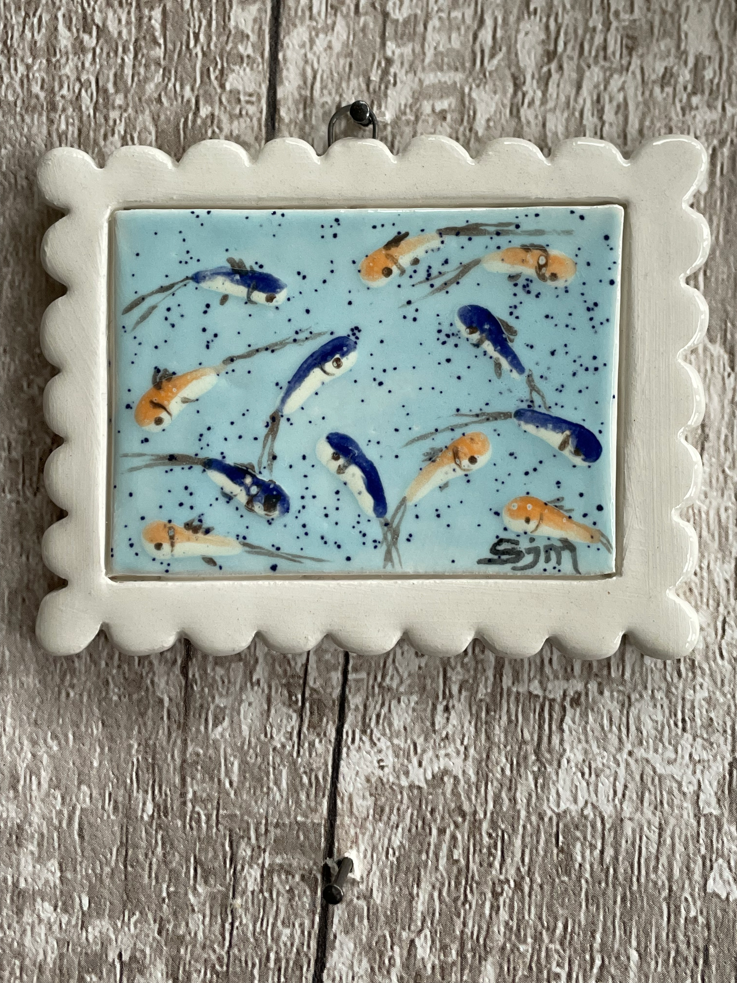 A study of fish (2) - Mini Masterpiece Handmade Ceramic