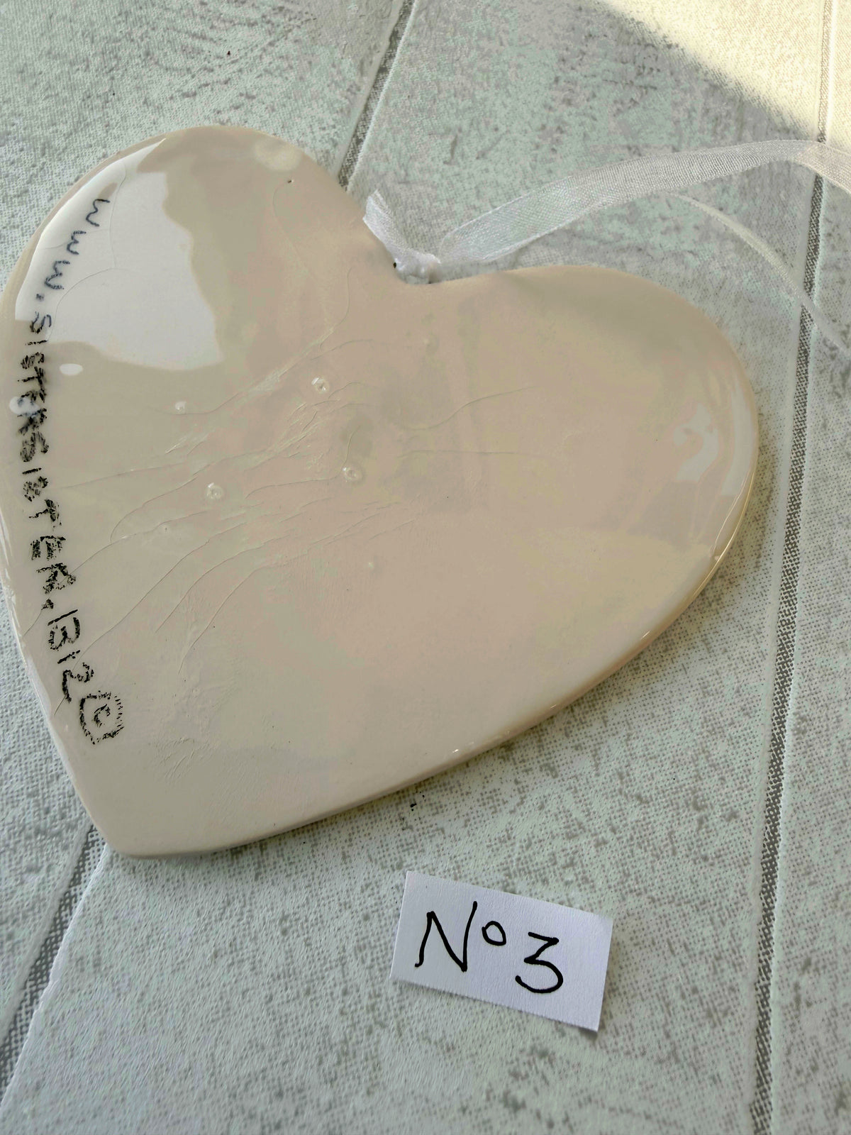 Fox Terrier Hand Painted Ceramic Heart Super Seconds