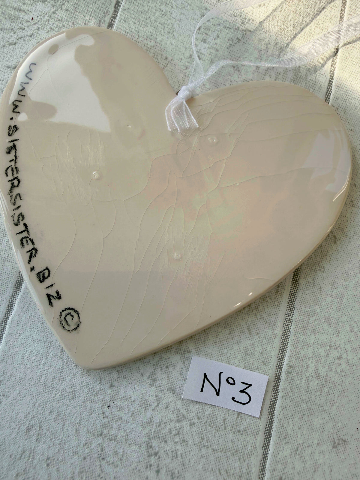 French Bulldog Fawn Hand Painted Ceramic Heart Super Seconds