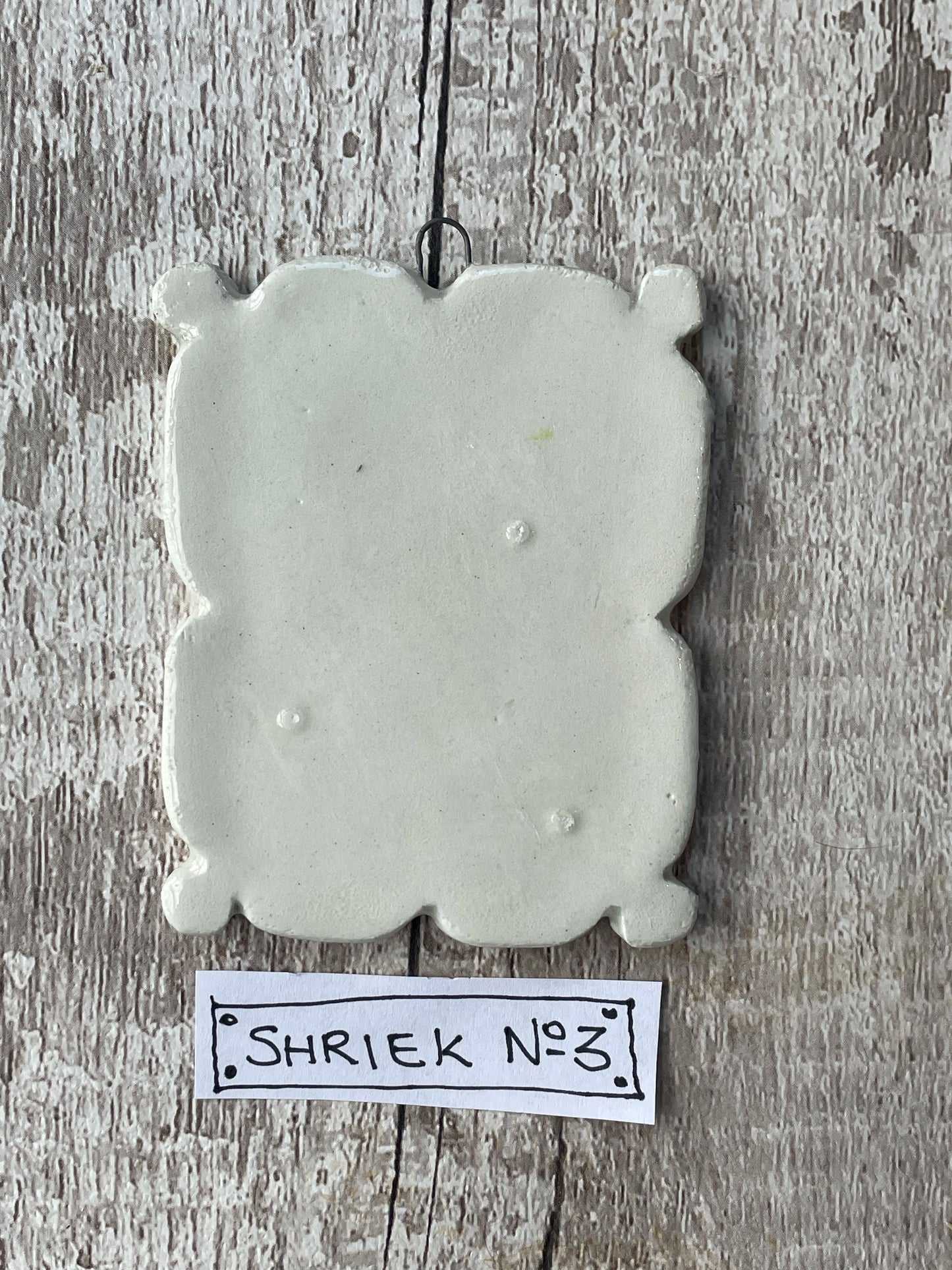 Hand Painted Ghost Mini Masterpiece “Shriek” Ceramic Wall Art Sister Sister