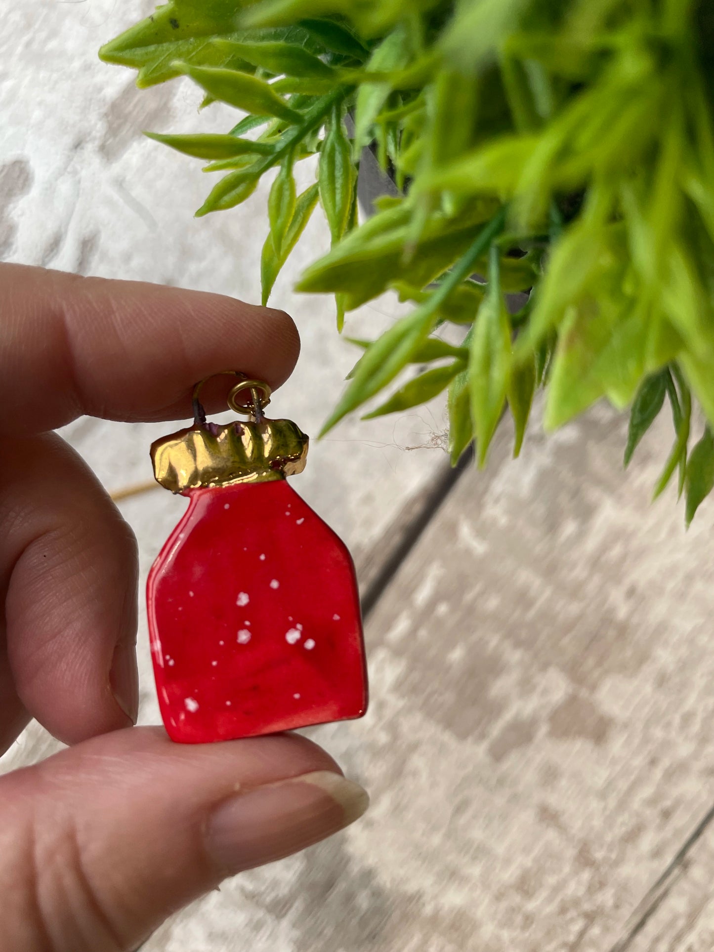 Hand Painted Jam Jar Charm Necklace, Strawberry Jam Jewellery