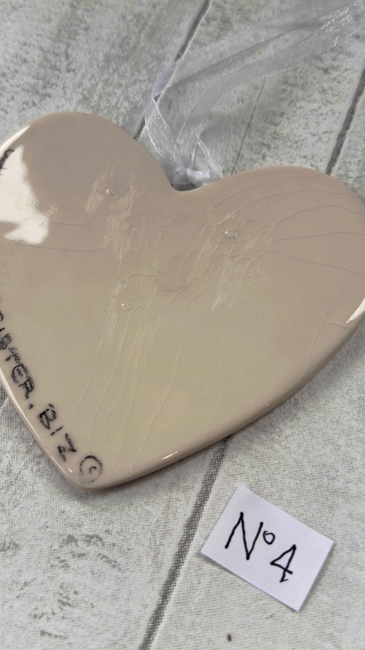 Beagle Hand Painted Ceramic Heart Super Seconds