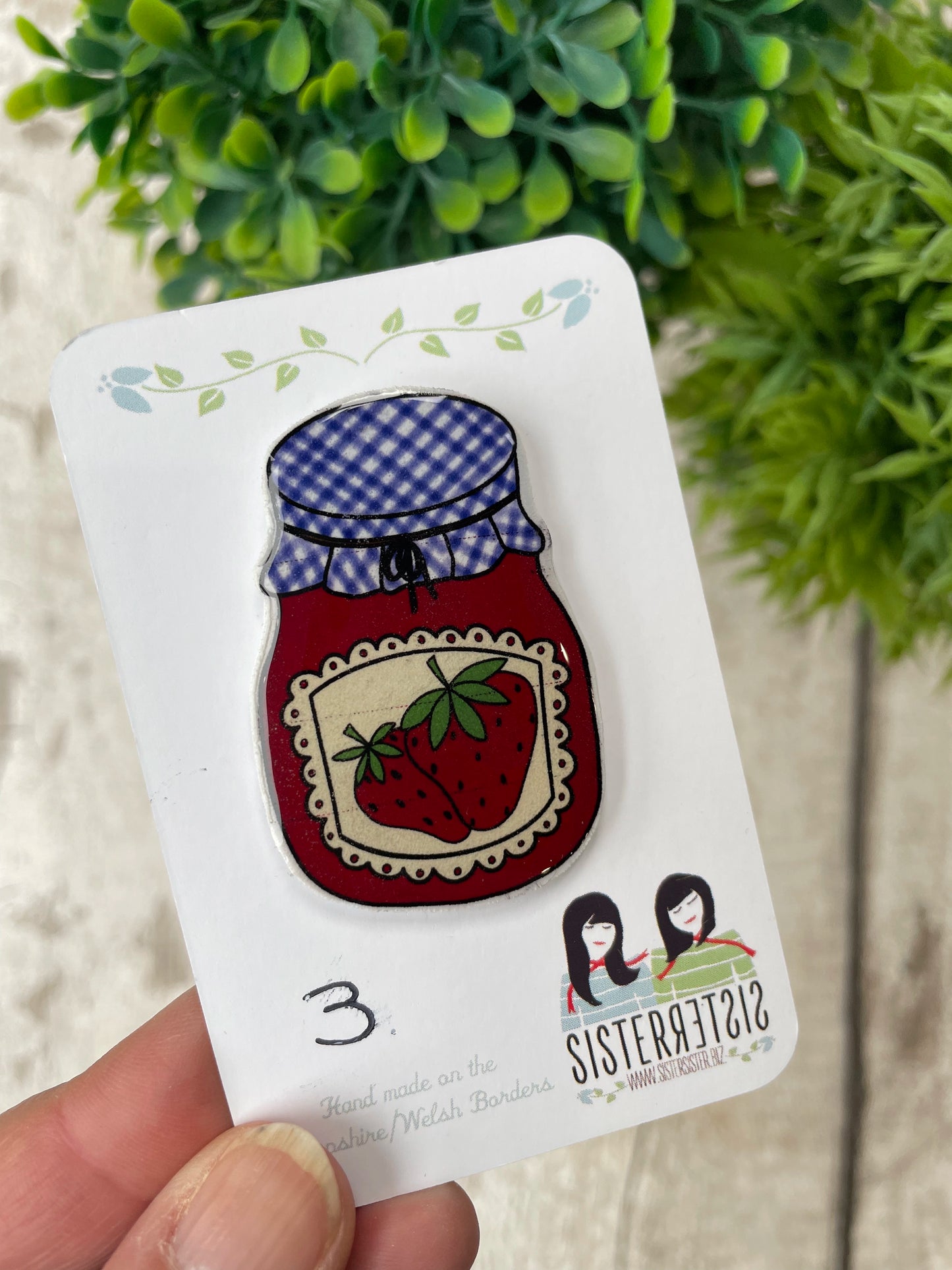 Seconds – Strawberry Jam Jar Pin Badge, Cute Foodie Enamel-Style Pin, Gift for Jam Lovers & Quirky Accessory Fans