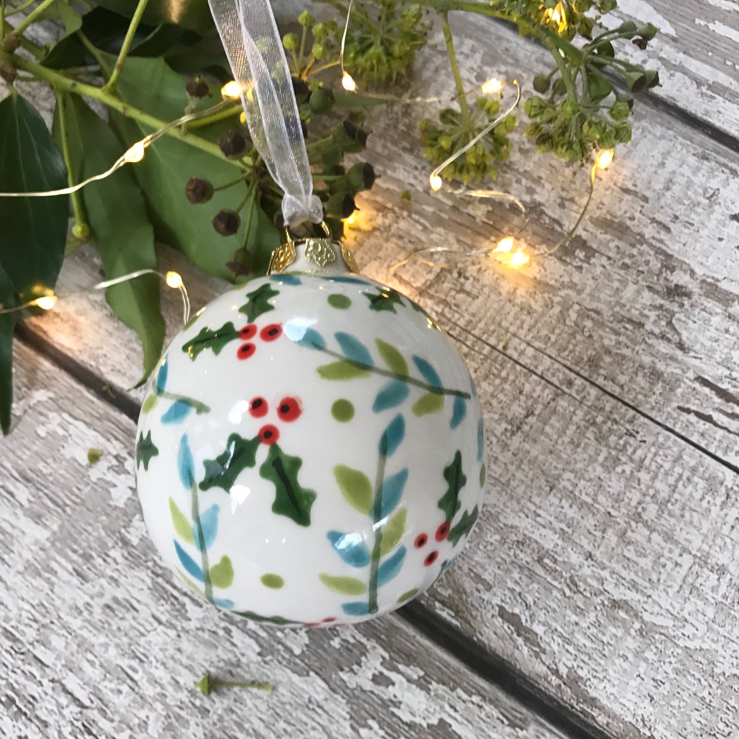 Hand Painted Ceramic Bauble Decoration - Reindeer