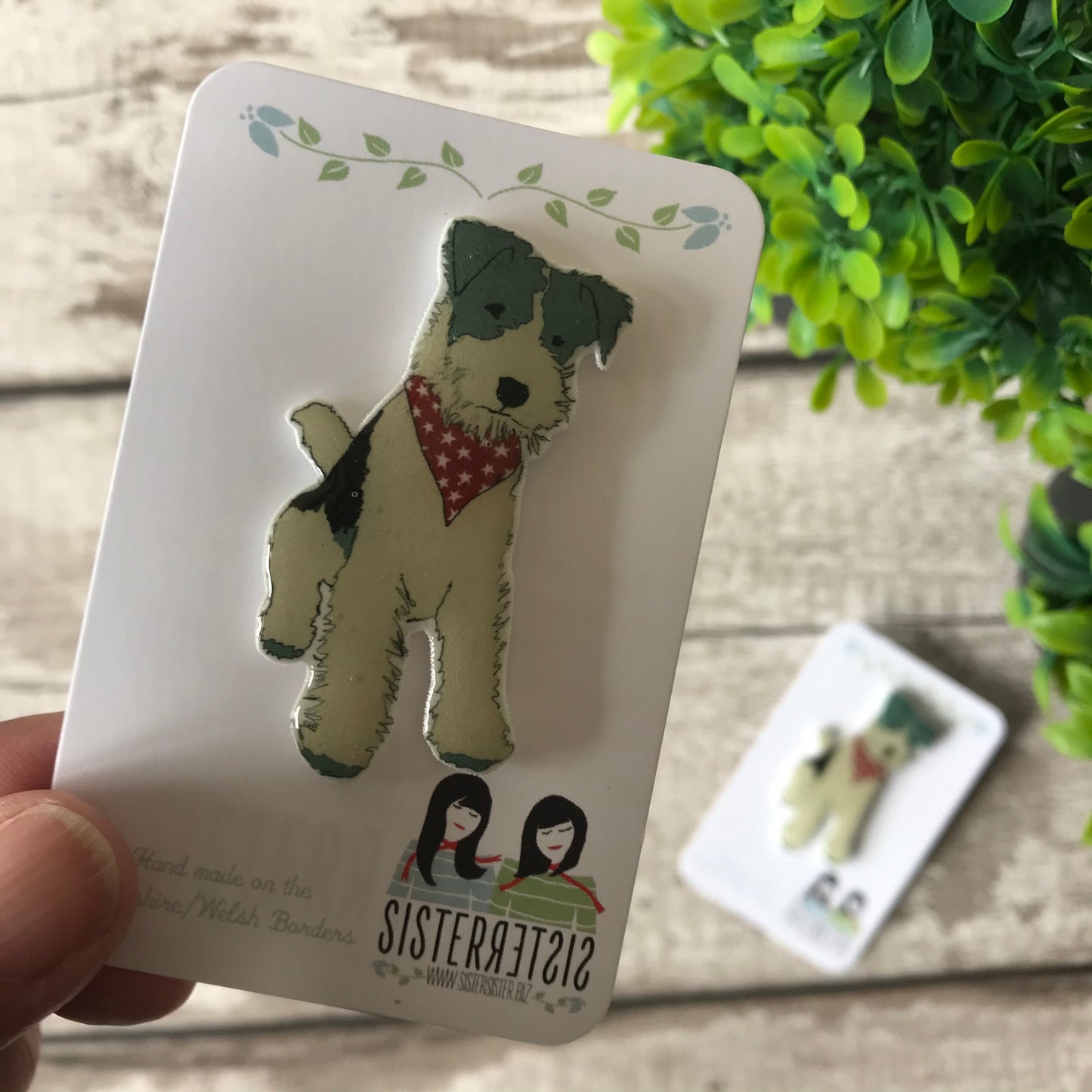 Dog Handmdade Pin - Fox Terrier
