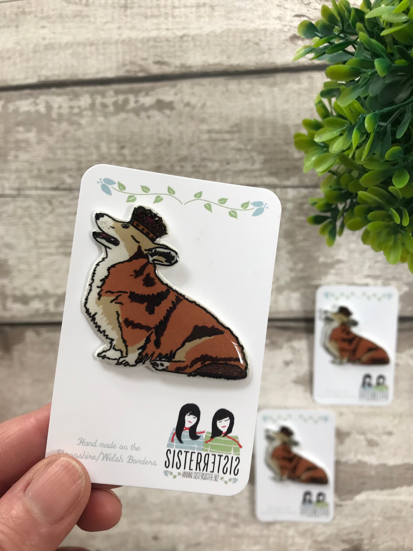 Royal Corgi Wearing A Crown Handmade Pin