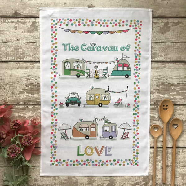 The Caravan Of Love - 100% Cotton Tea Towel