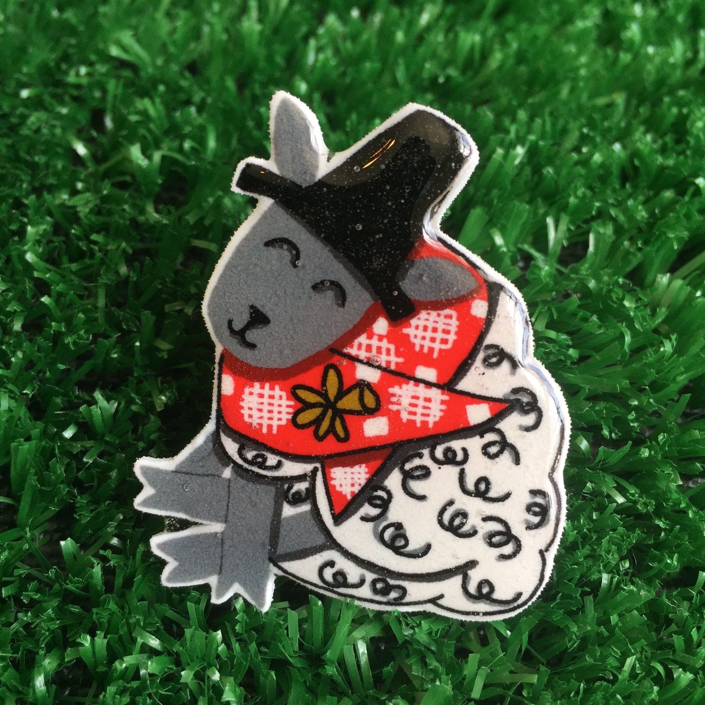 Welsh Sheep Handmade Pin