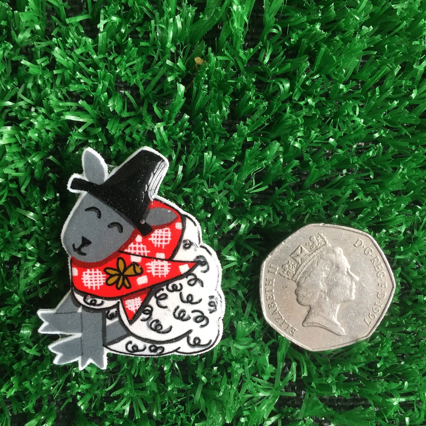 The Welsh Collection of Daffodil Pin, Dragon Pin, Welsh Lady Pin, Welsh Lady Head & Shoulders Pin, Sheep Pin, Hand made Pins