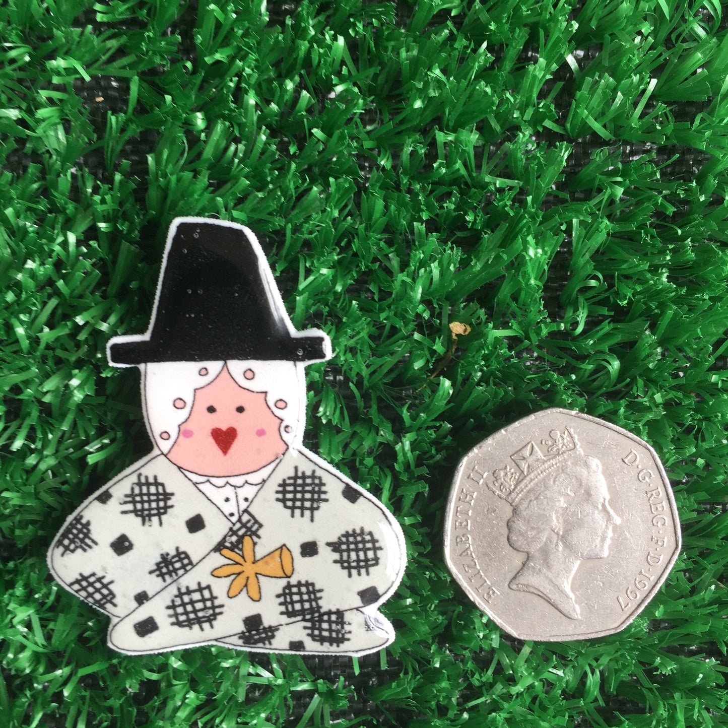 The Welsh Collection of Daffodil Pin, Dragon Pin, Welsh Lady Pin, Welsh Lady Head & Shoulders Pin, Sheep Pin, Hand made Pins