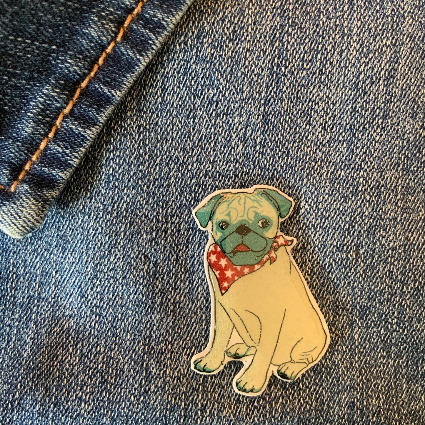 Dog Handmade Pin - Pug