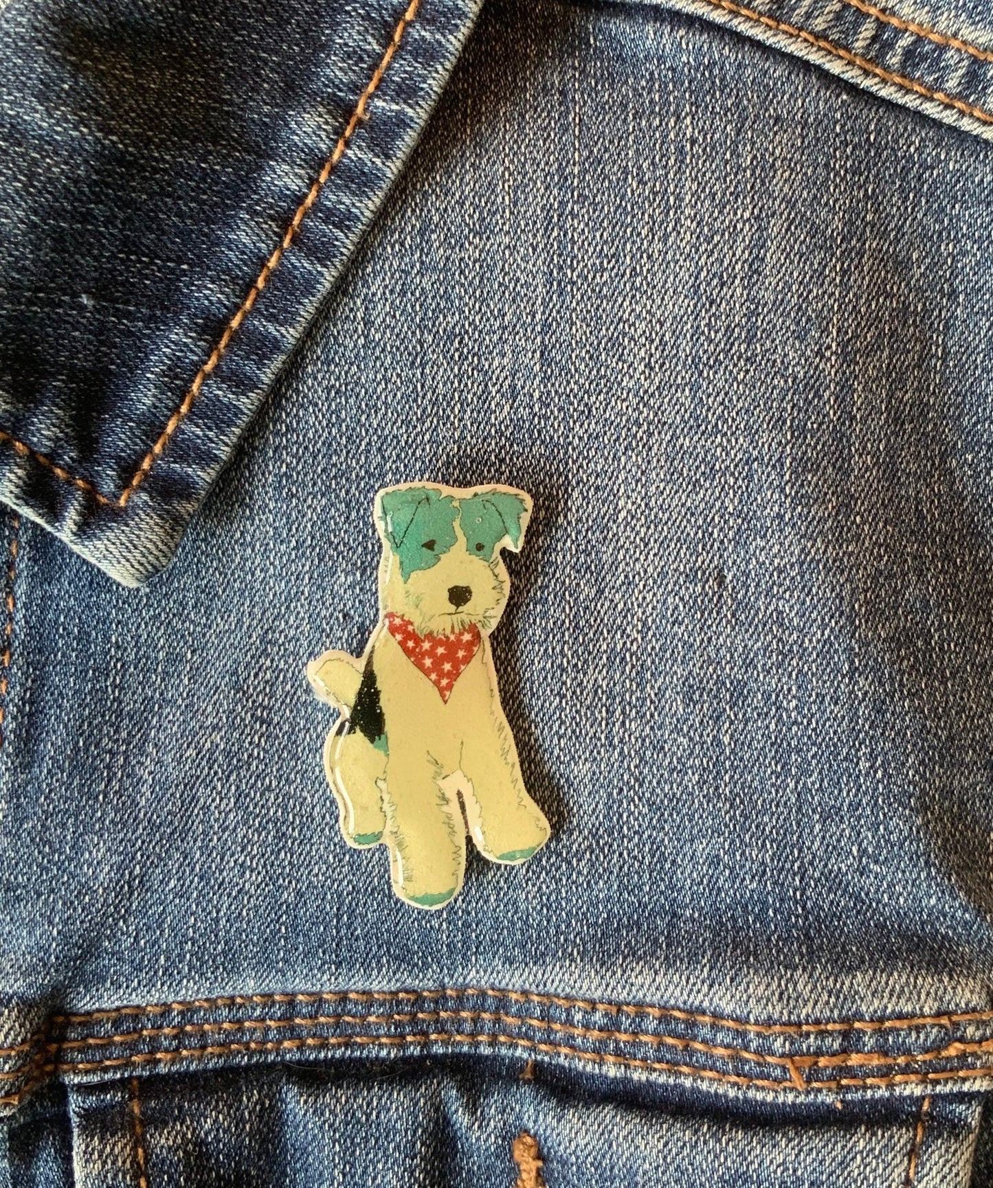 Dog Handmdade Pin - Fox Terrier