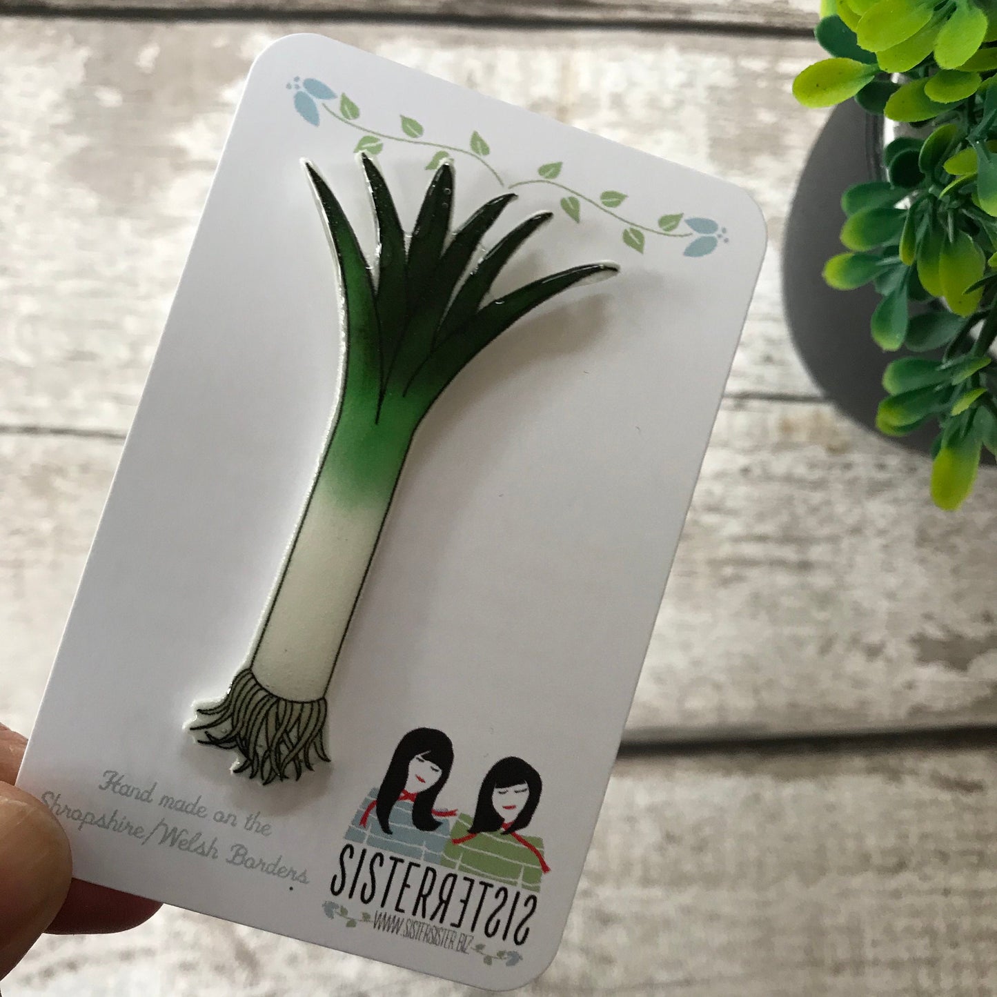 Welsh Leek Handmade Pin