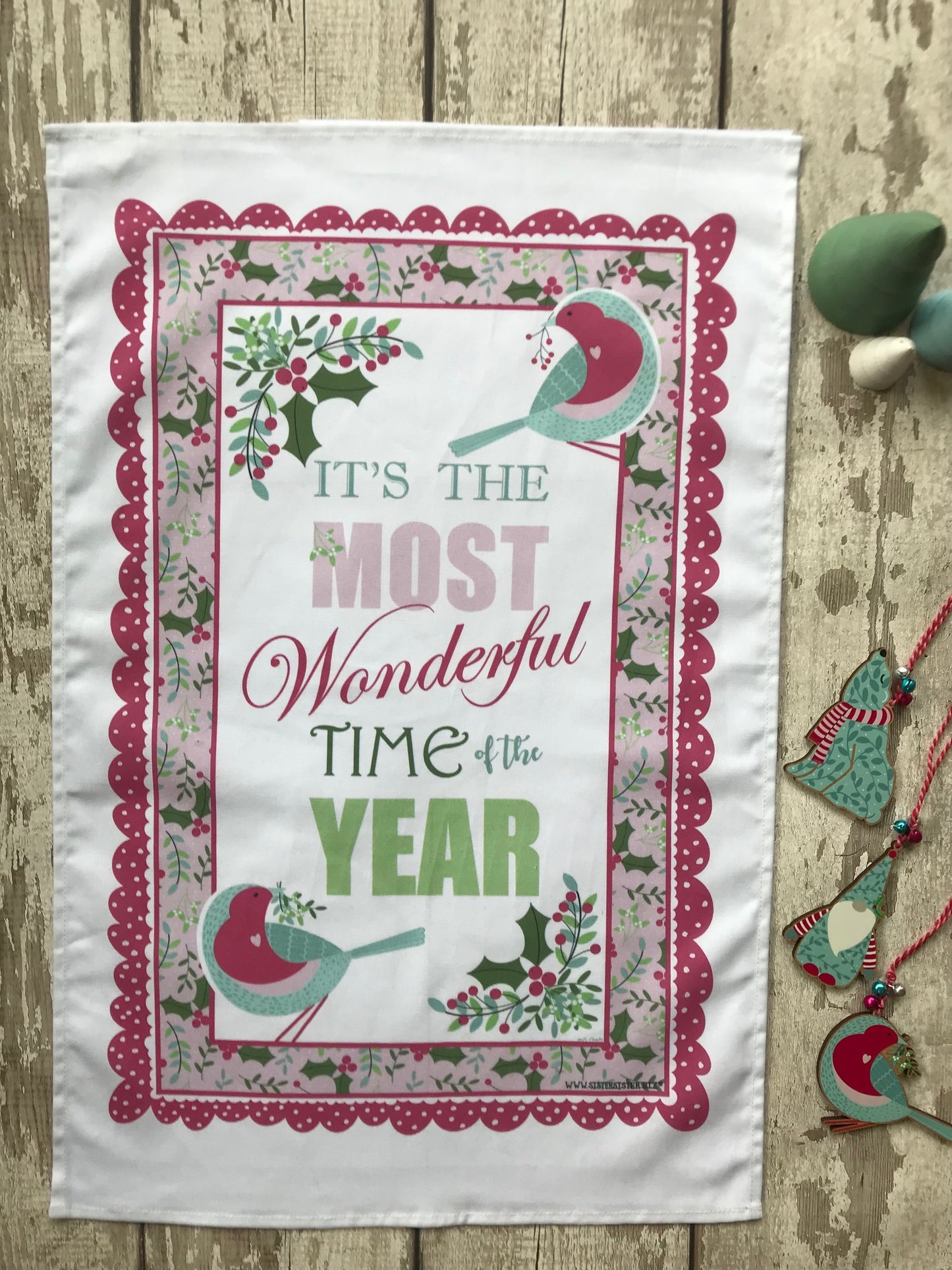 Christmas Tea Towel - It's The Most Wonderful Time Of The Year