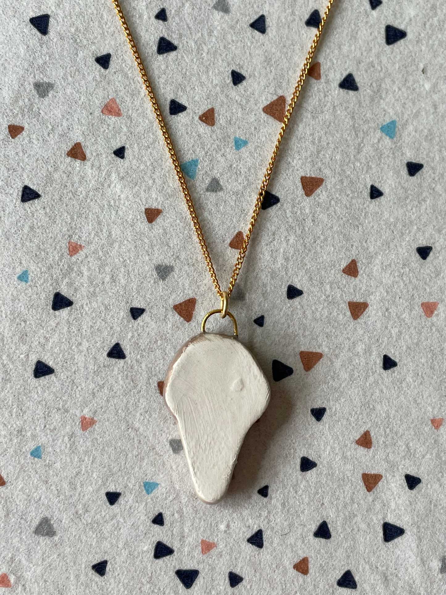 Seconds - Handmade Chocolate Chip Ice Cream Cone Ceramic Charm Necklace