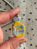 Handmade Lemon Curd Jar Ceramic Charm Necklace