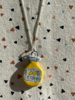 Handmade Lemon Curd Jar Ceramic Charm Necklace