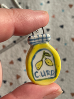Handmade Lemon Curd Jar Ceramic Charm Necklace (2)