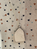 Seconds - Handmade Ceramic Charm with hand painted Blue Fish Necklace