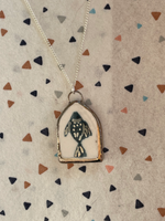 Seconds - Handmade Ceramic Charm with hand painted Blue Fish Necklace