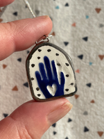 Seconds - Handmade Charm with Blue hand Necklace
