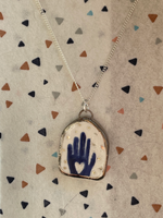 Seconds - Handmade Charm with Blue hand Necklace