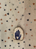 Seconds - Handmade Charm with Blue hand Necklace