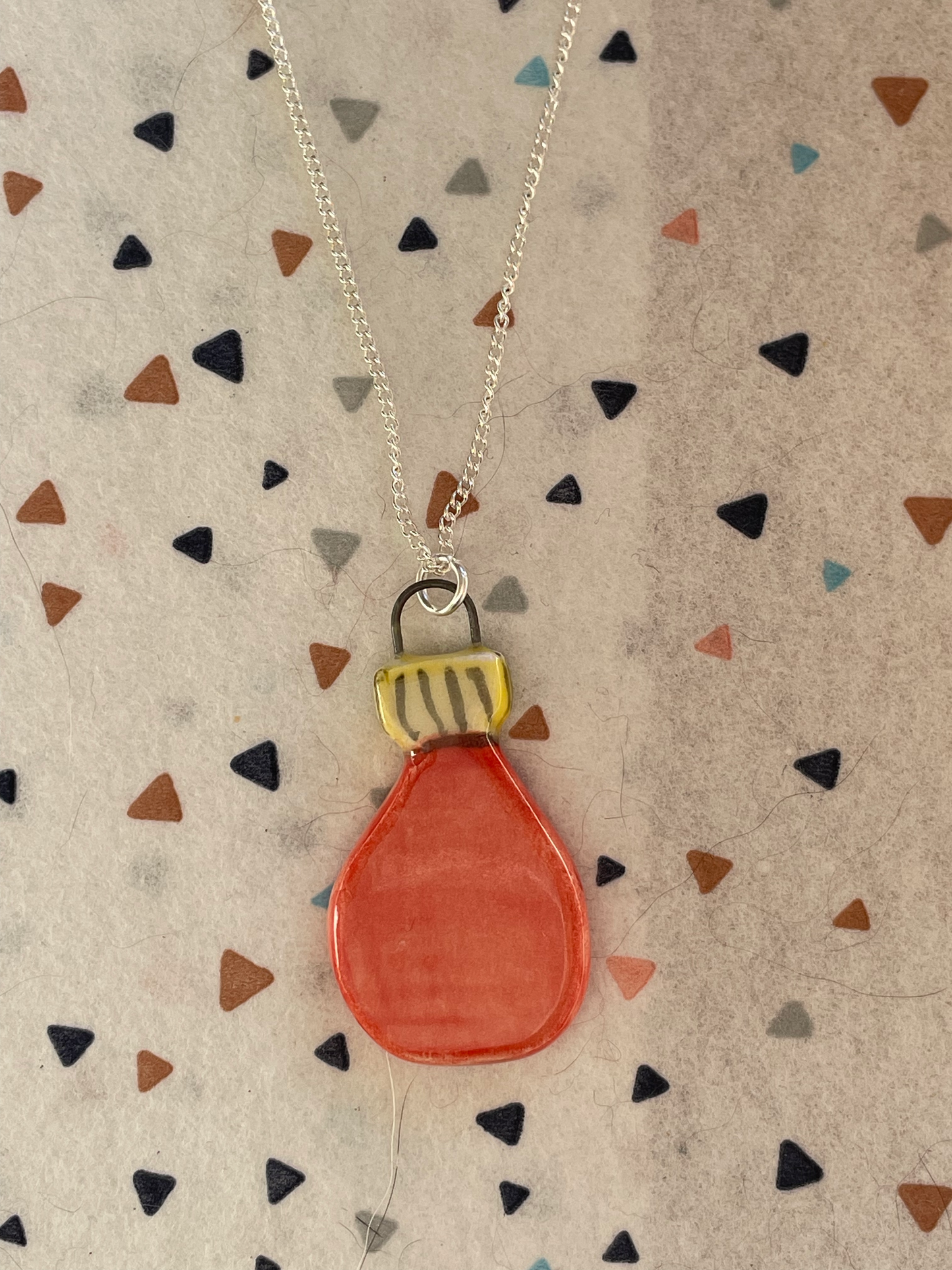 Handmade Strawberry Jam Jar Ceramic Charm Necklace (2)
