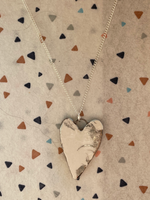 Seconds - Handmade Silver & Blue Heart Ceramic Charm Necklace