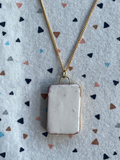 Seconds - Handmade Ceramic Charm Necklace with hand painted blue hand design (2)