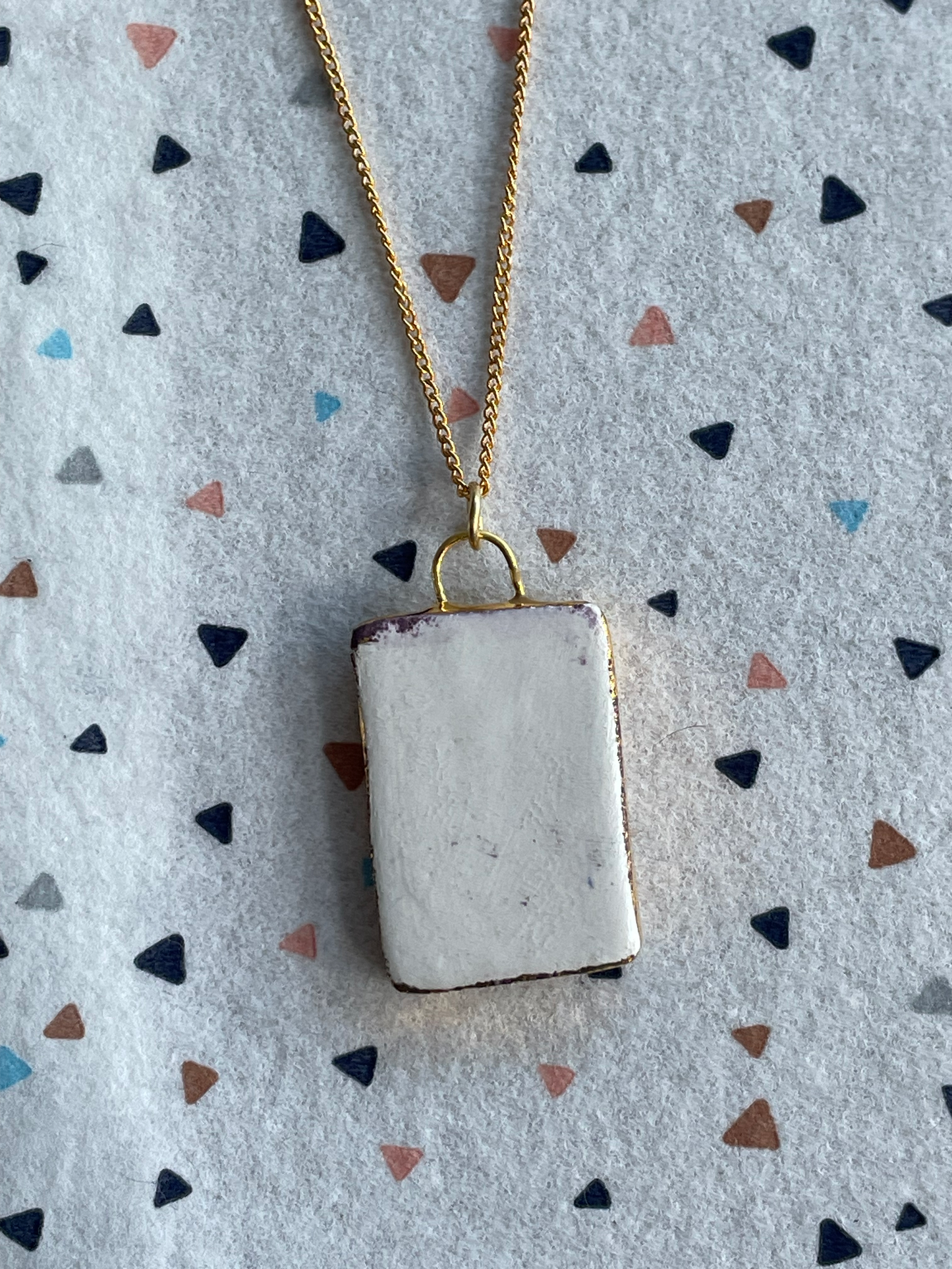 Seconds - Handmade Ceramic Charm Necklace (with hand painted red flower)