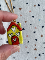 Seconds - Handmade Yellow House Ceramic Charm Necklace