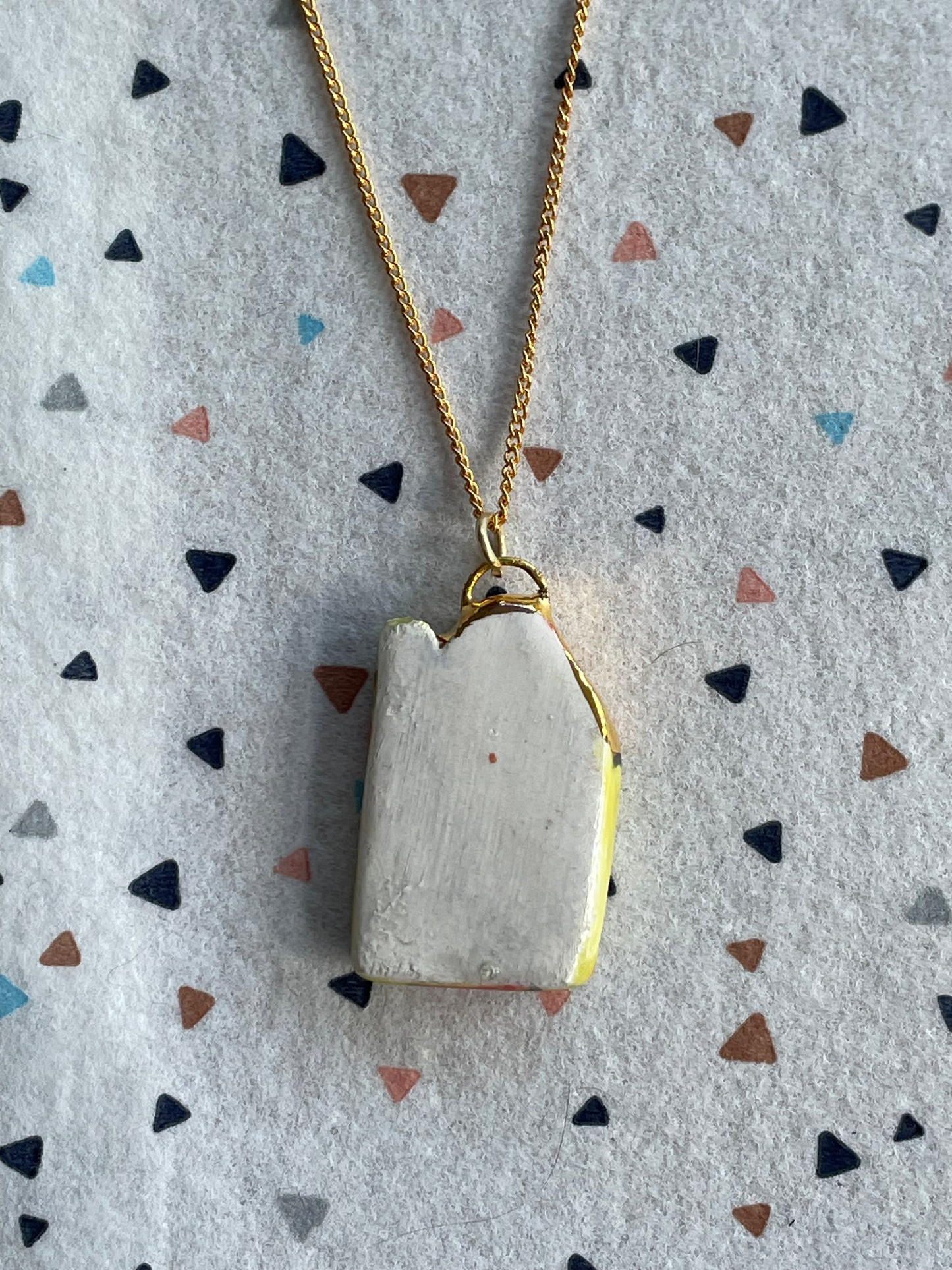 Seconds - Handmade Yellow House Ceramic Charm Necklace
