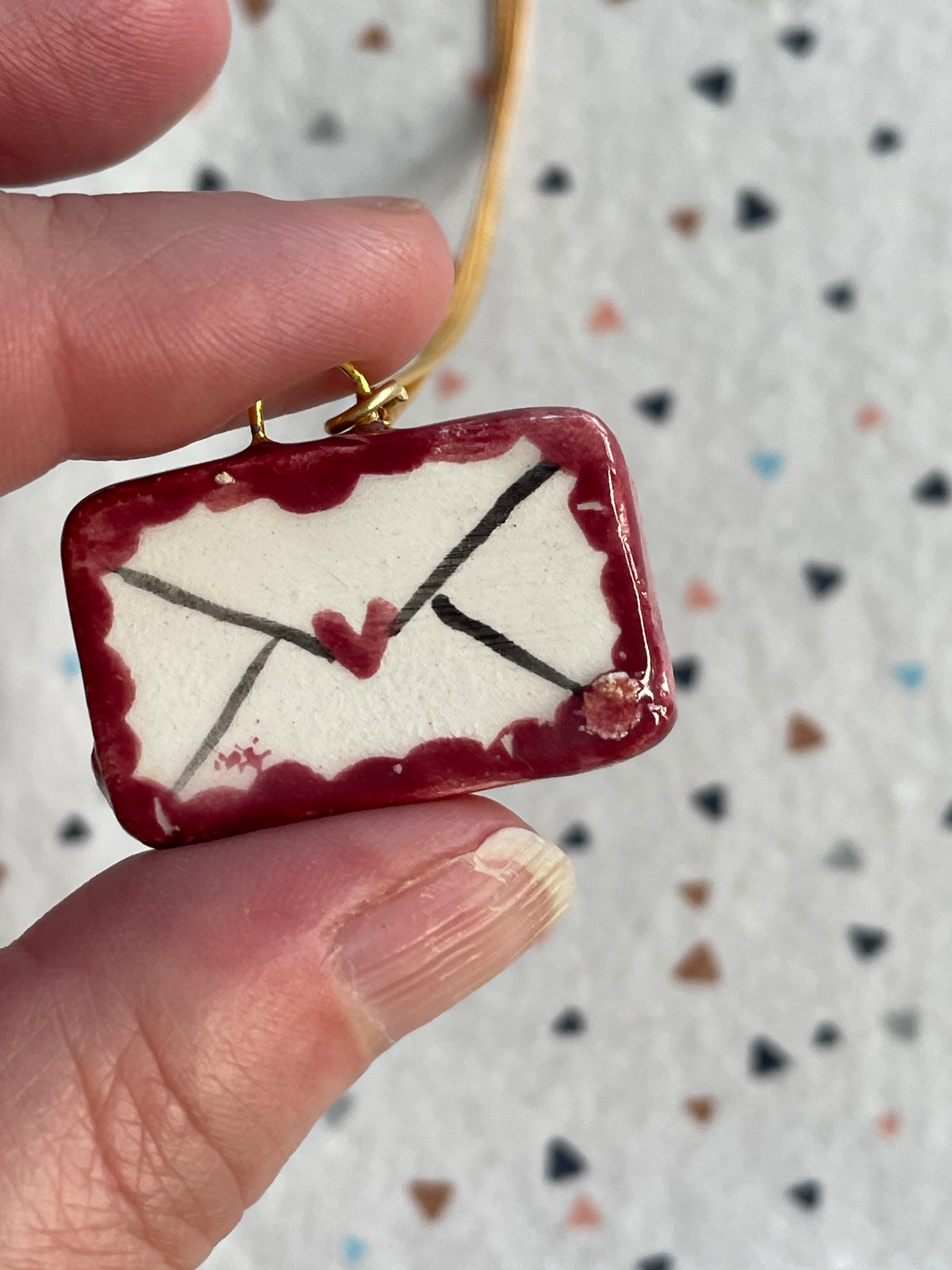 Seconds - Handmade Love Letter Ceramic Charm Necklace (2)