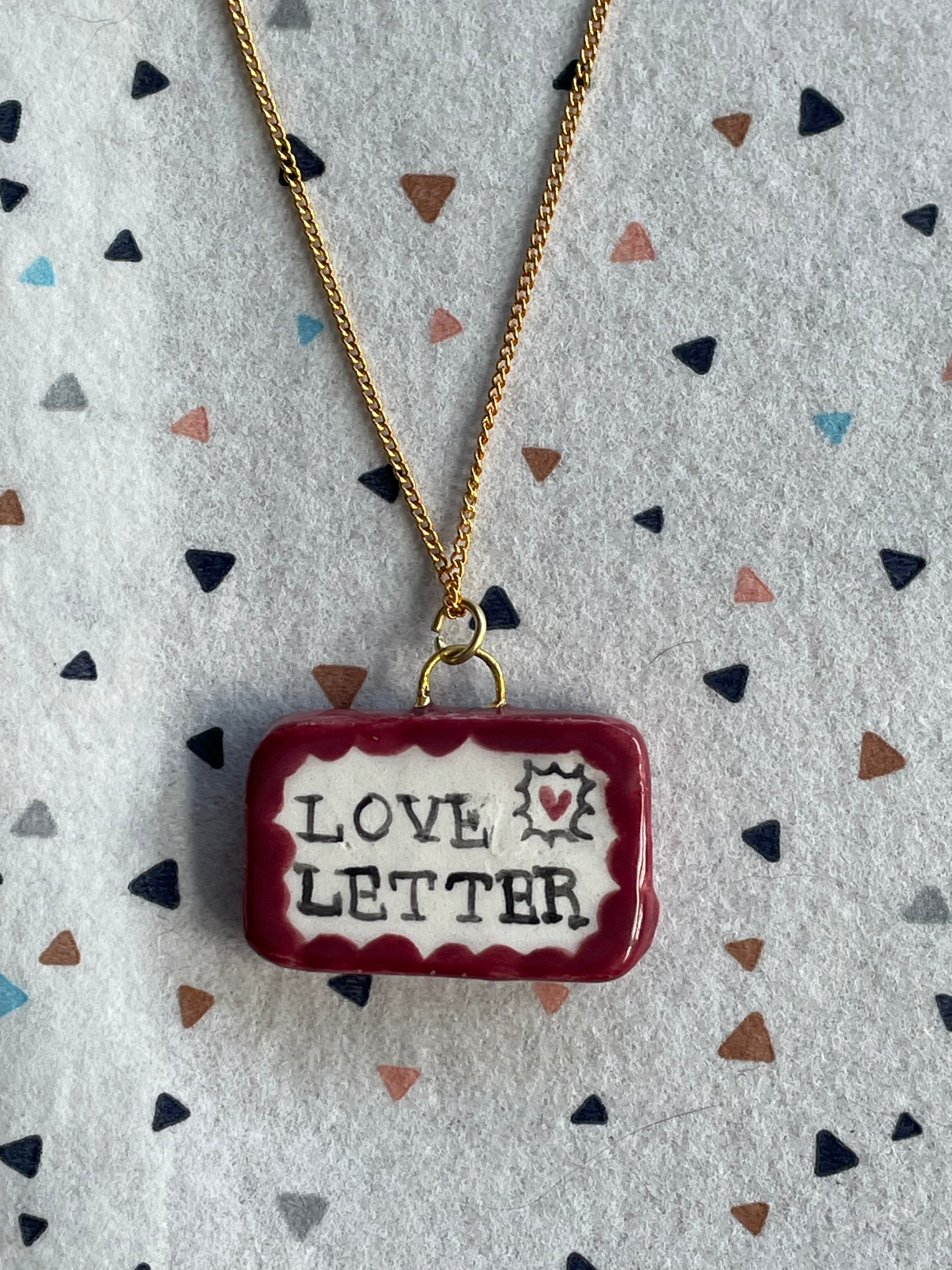 Seconds - Handmade Love Letter Ceramic Charm Necklace (2)