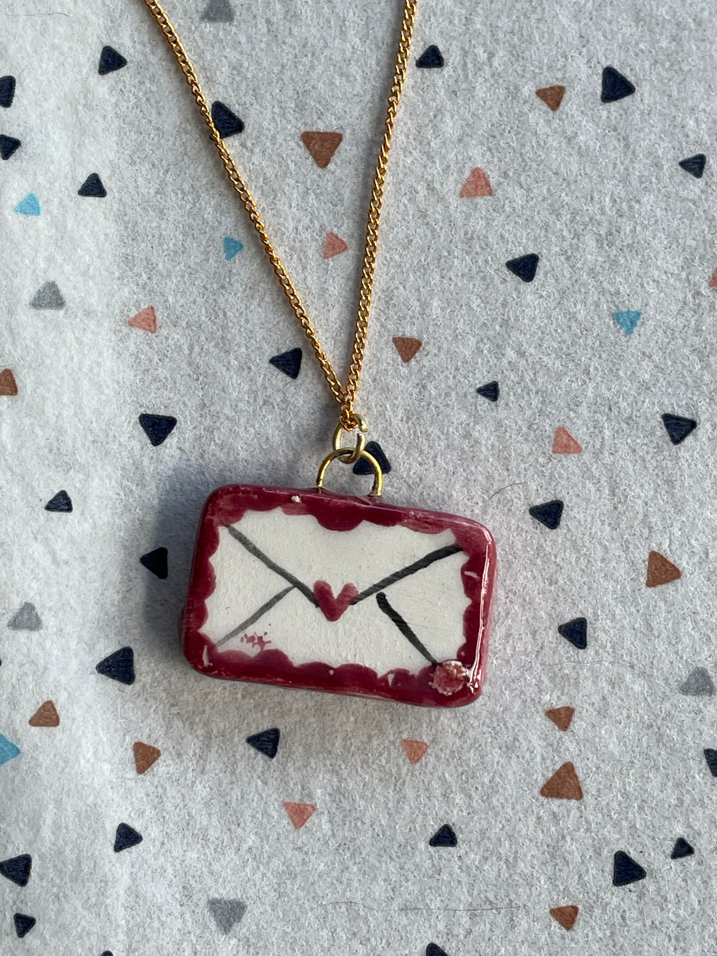 Seconds - Handmade Love Letter Ceramic Charm Necklace (2)