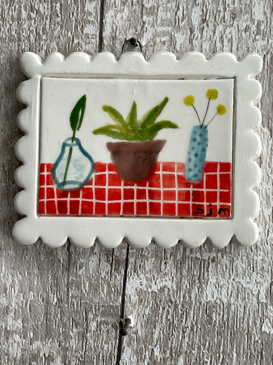 Three Potted Plants - Mini Masterpiece Handmade Ceramic
