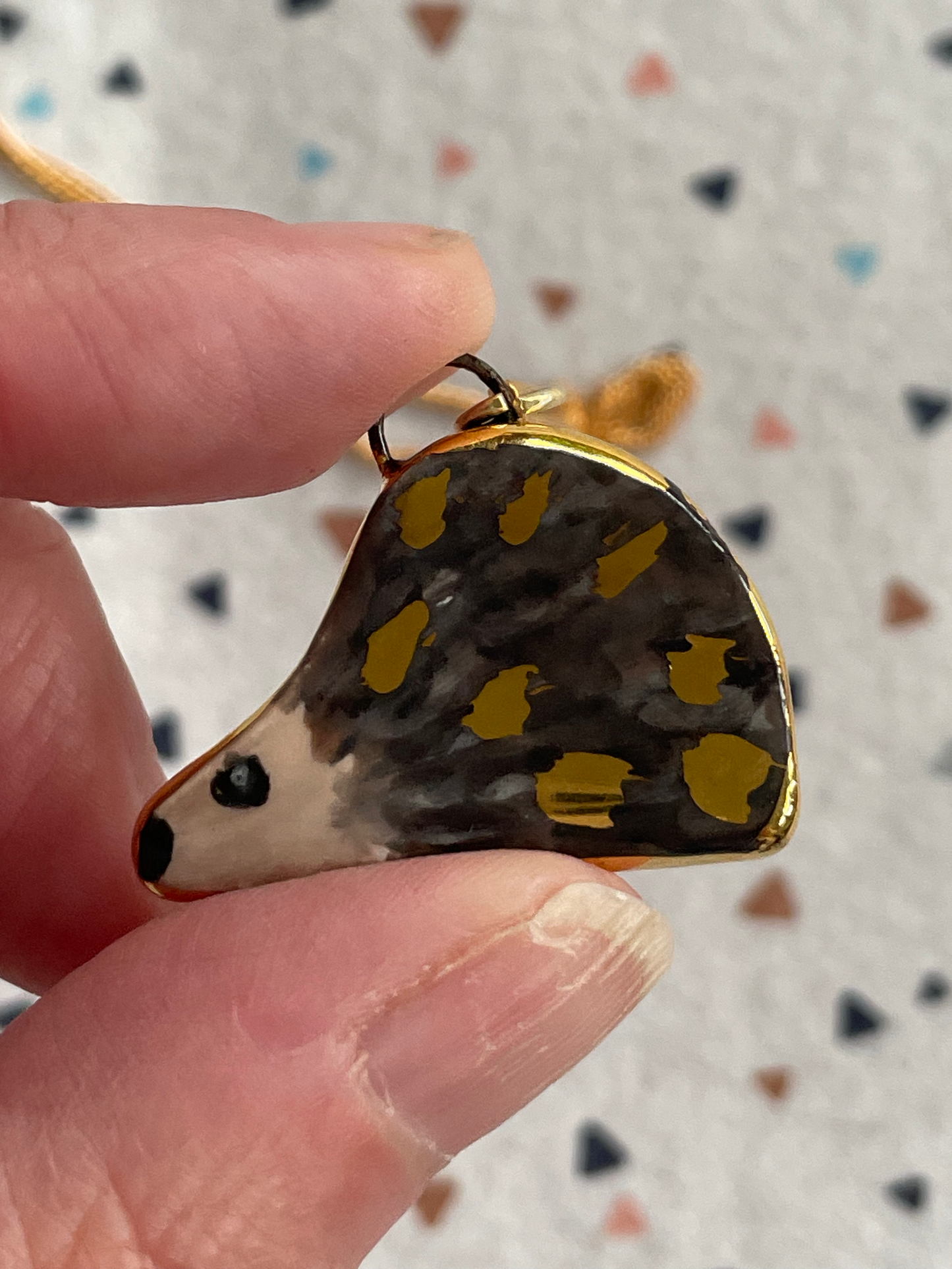 Seconds - Handmade Hedgehog Ceramic Charm Necklace
