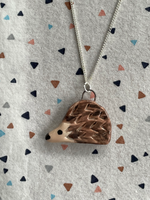 Handmade Hedgehog Ceramic Charm Necklace