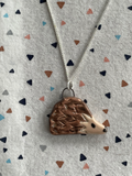 Handmade Hedgehog Ceramic Charm Necklace