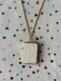 Seconds - Handmade Ceramic Charm with hand painted Flower and Vase design Necklace