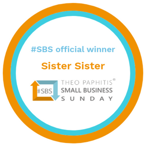 Theo Paphitis SBS Official Winner Badge www.sistersister.biz for Small Business Sunday #SBS #SBSWinner