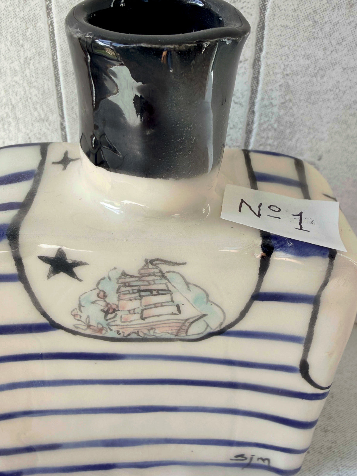 Cedric Saltwater Handmade Ceramic Sailor Vase Super Seconds