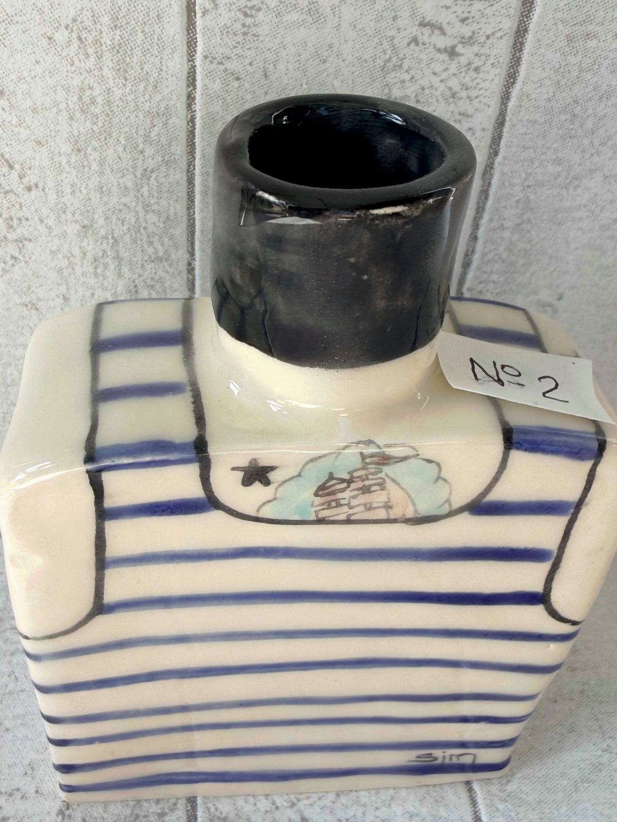 Cedric Saltwater Handmade Ceramic Sailor Vase Super Seconds